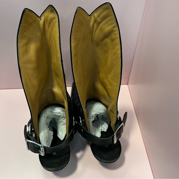 R13 TALL HALF HARNESS COWBOY BOOT IN BLACK SIZE 38, 8 Offers Accepted - Picture 5 of 17